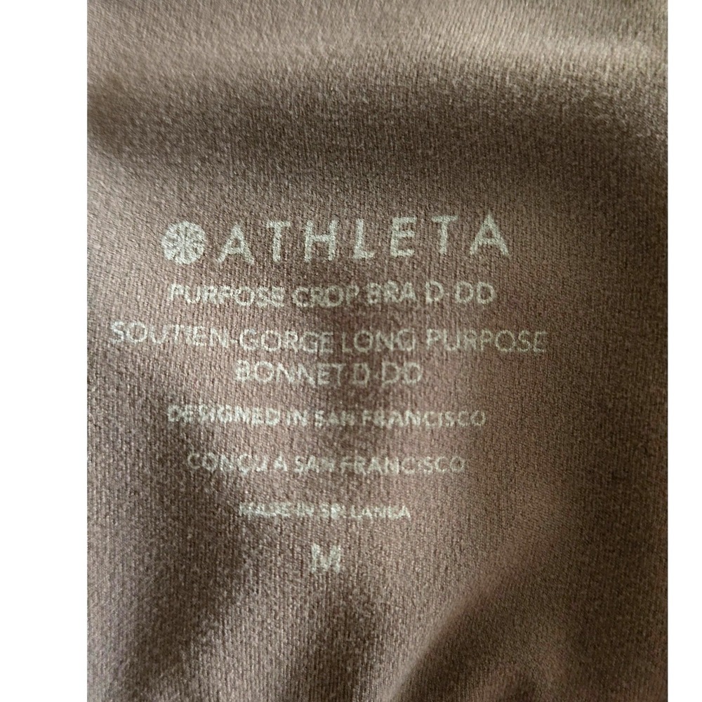 Athleta Purpose Crop Bra D-DD Rose Sheen High Neck Racerback Tank Medium - Picture 5 of 7